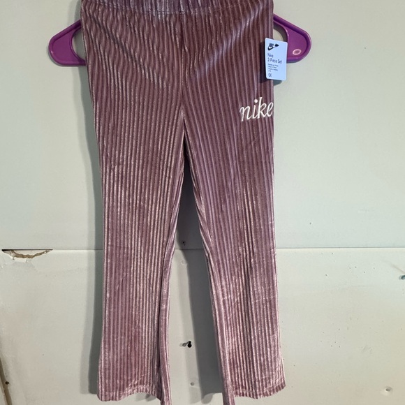 Nike Kids Velvet Tracksuit in Dusty Pink - Picture 2 of 4